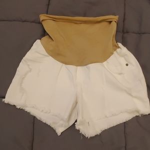 White Maternity Shorts